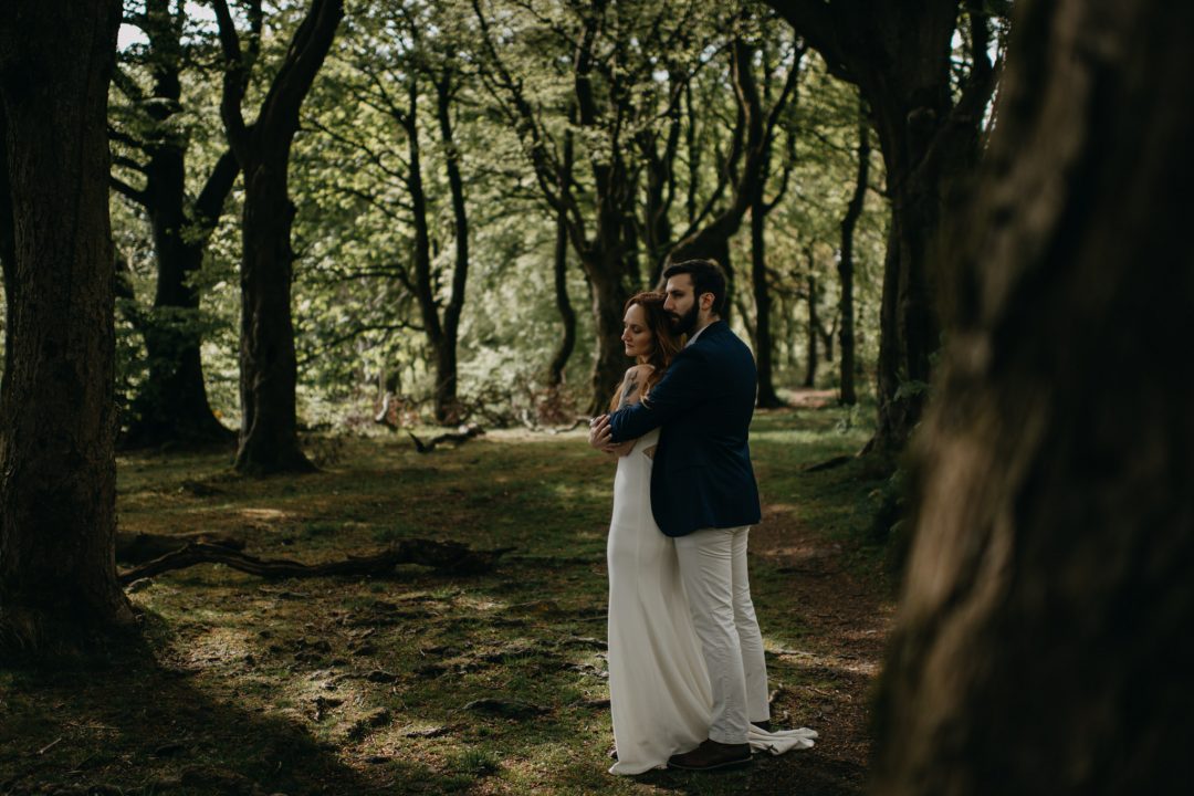 Elopement couples shoot in nature Scotland on vacation. Shoot with Lena Sabala and Patrick Zaarour on Mark Pacura workshop.