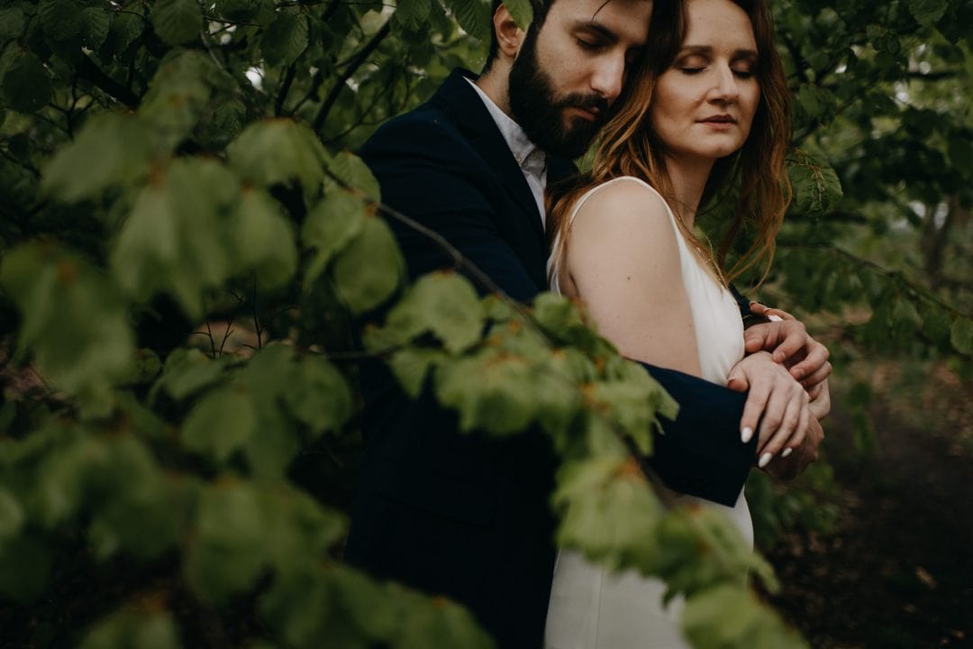 Couple eloping whilst on vacation to Scottish Highlands - forest elopement