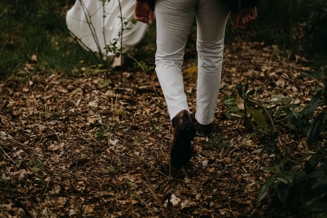 Scottish forest elopement couple
