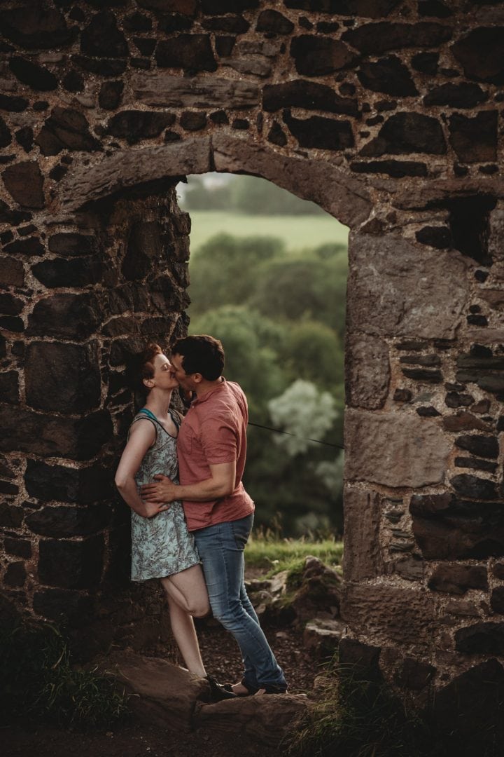 Couples connection photoshoot in Edinburgh - Holyrood Park - St Anthonys Chapel