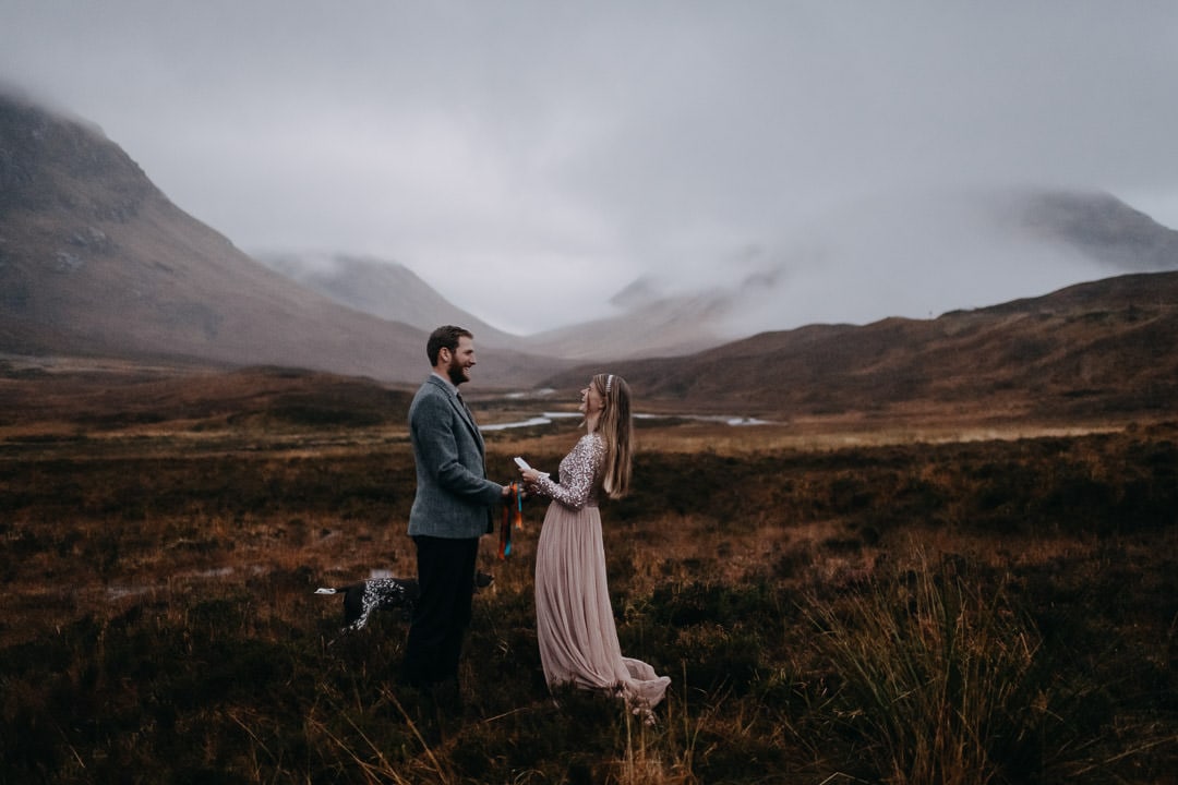 Handfasting in Glencoe - vows in the moody mountains of Scotland