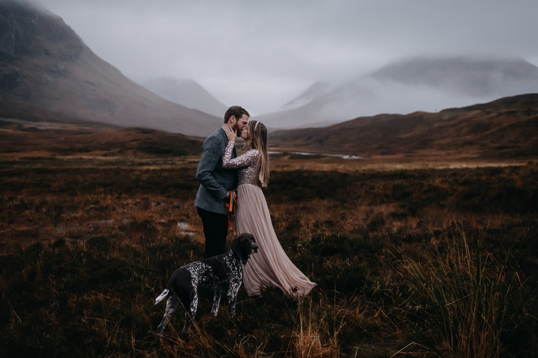 Handfasting ceremony in Glencoe Scotland - happy couple