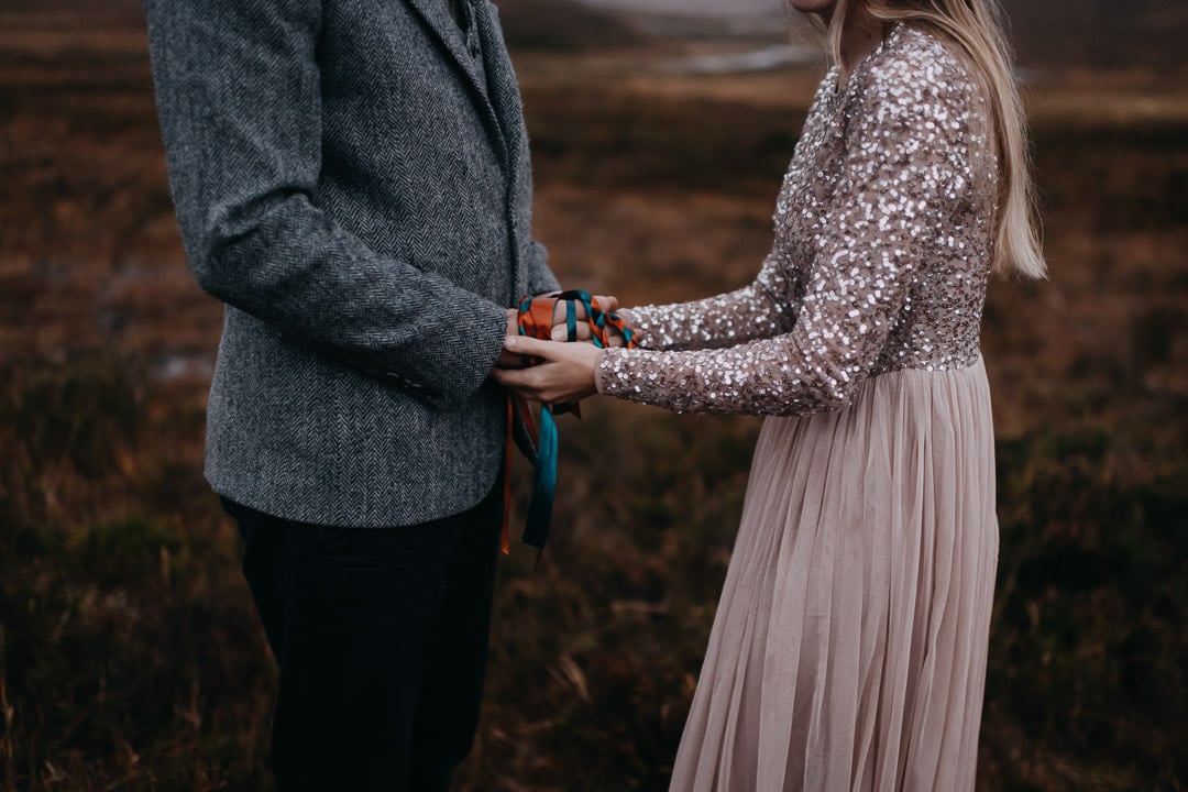 Handfasting elopement commitment ceremony in Glencoe, Scotland