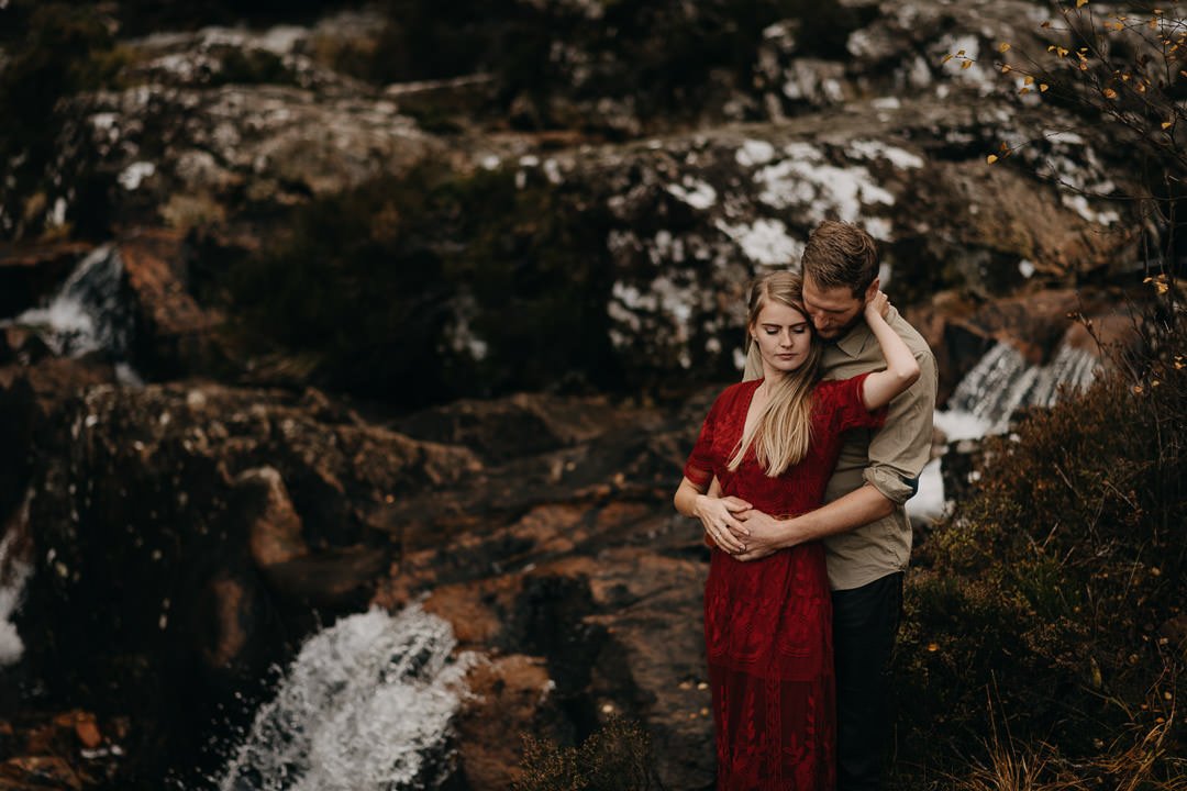 Glen Etive, Buachaille Etive Mòr romantic adventure session for couple