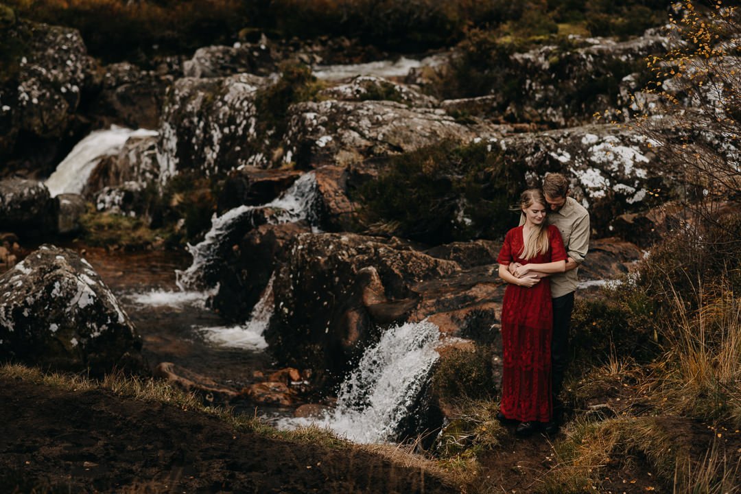 Romantic couple at Buachaille Etive Mòr, Glencoe