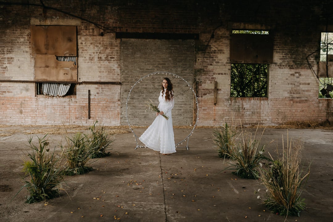 Vintage boho elopement inspiration - Scottish warehouse