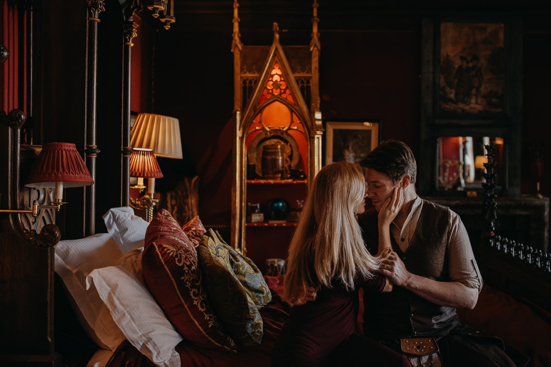 Romantic proposal location at The Witchery Edinburgh - opulent hotel suites