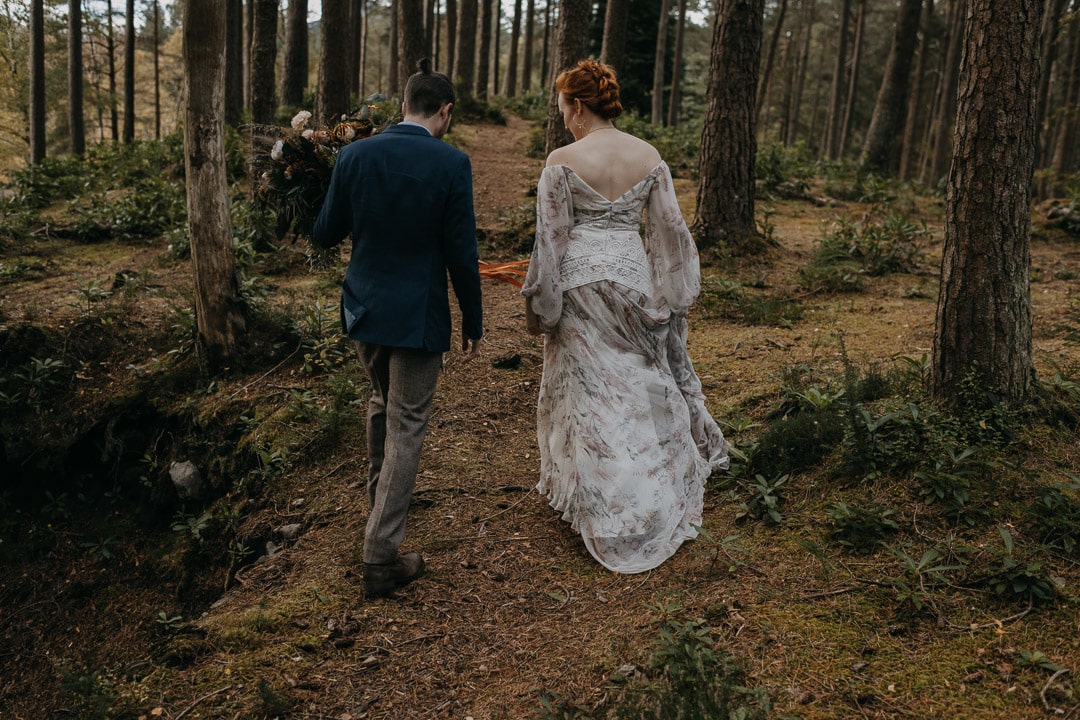 Glencoe elopement forest couple