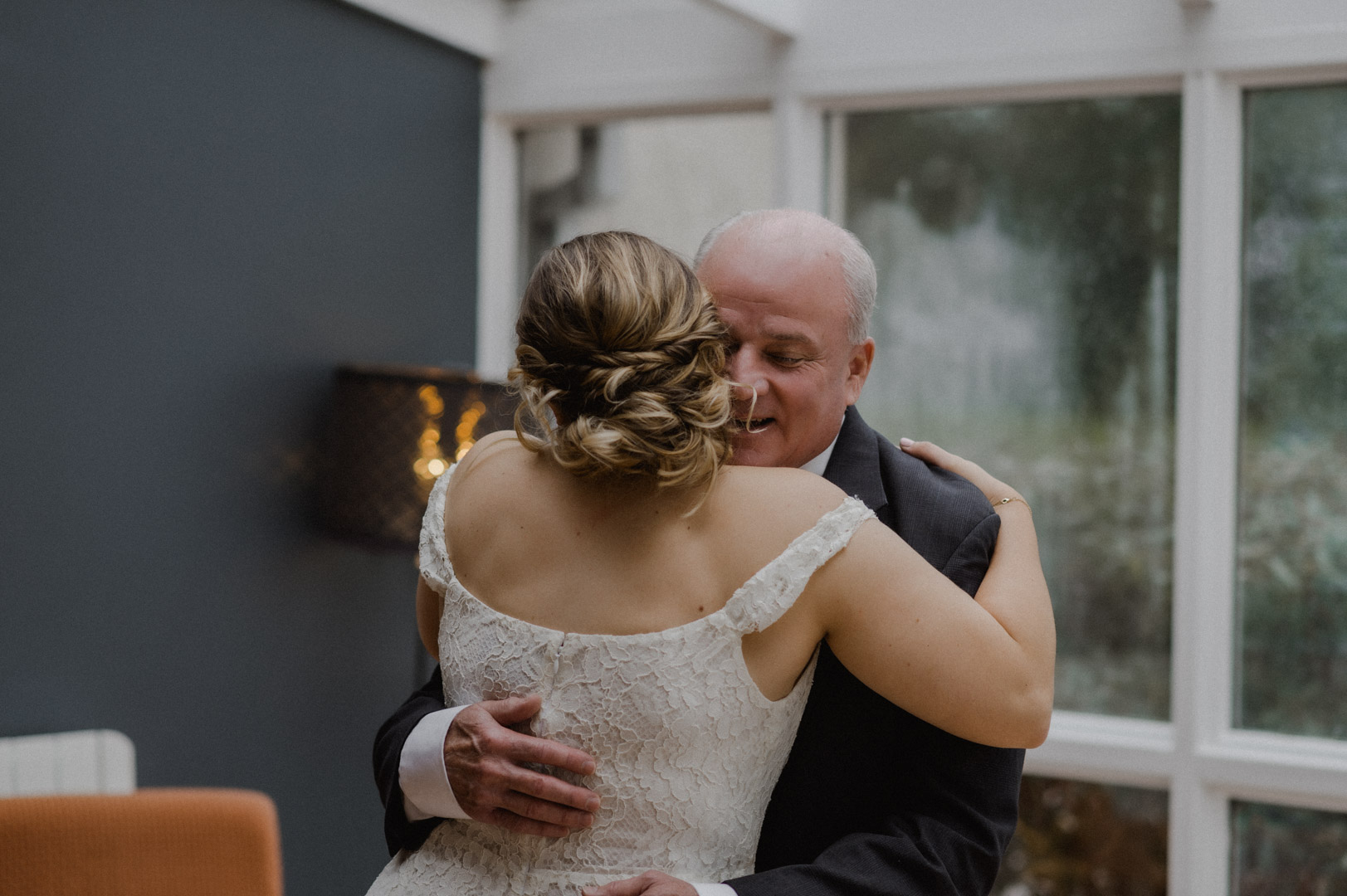 first look with dad - Scotland elopement bride in Glencoe