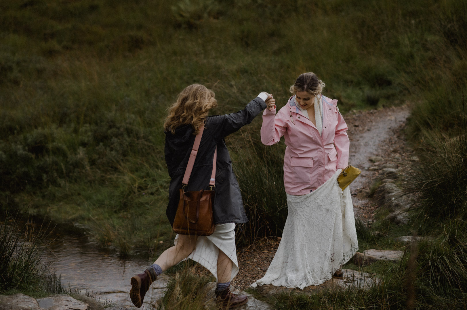 climbing hill to ceremony in Glencoe, Scotland