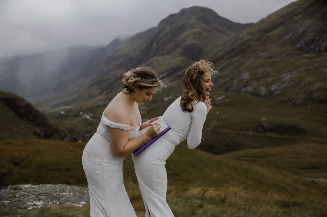 Signing marriage license in Scotland - Glencoe elopement