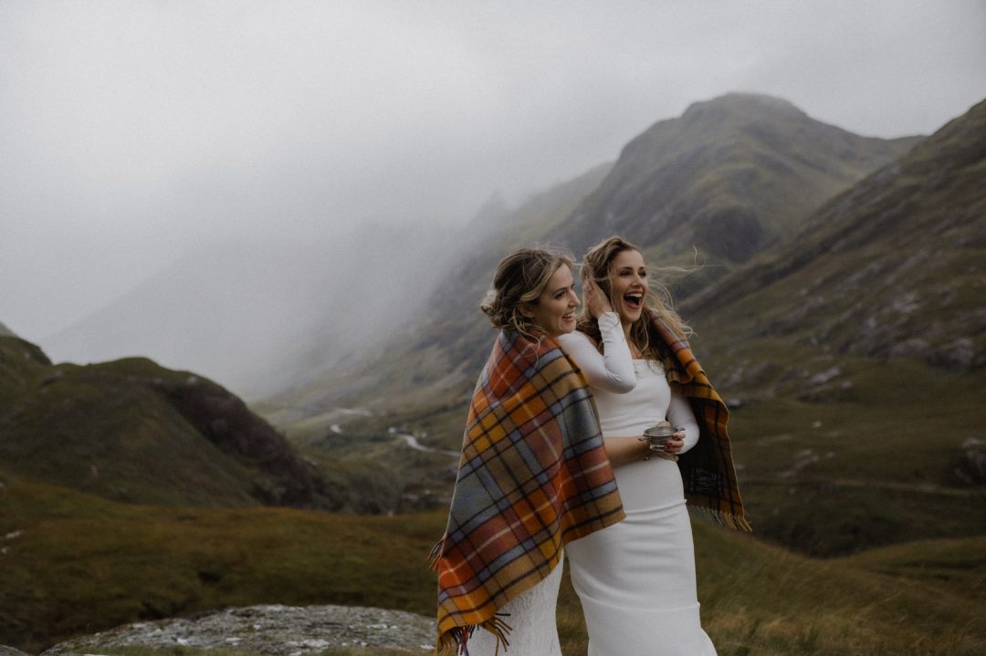 Drinking from the quaich in Glencoe storm elopement - LGBTQ+