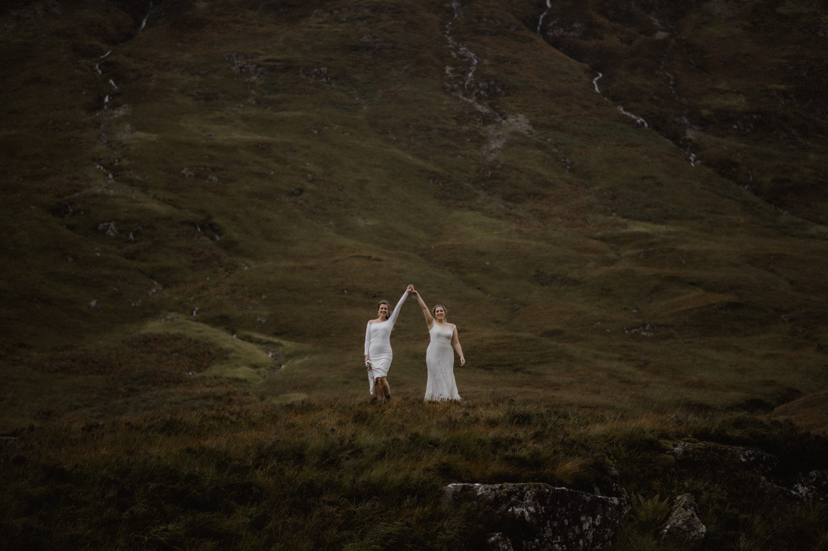 Same-sex couple celebrating getting married in Scotland