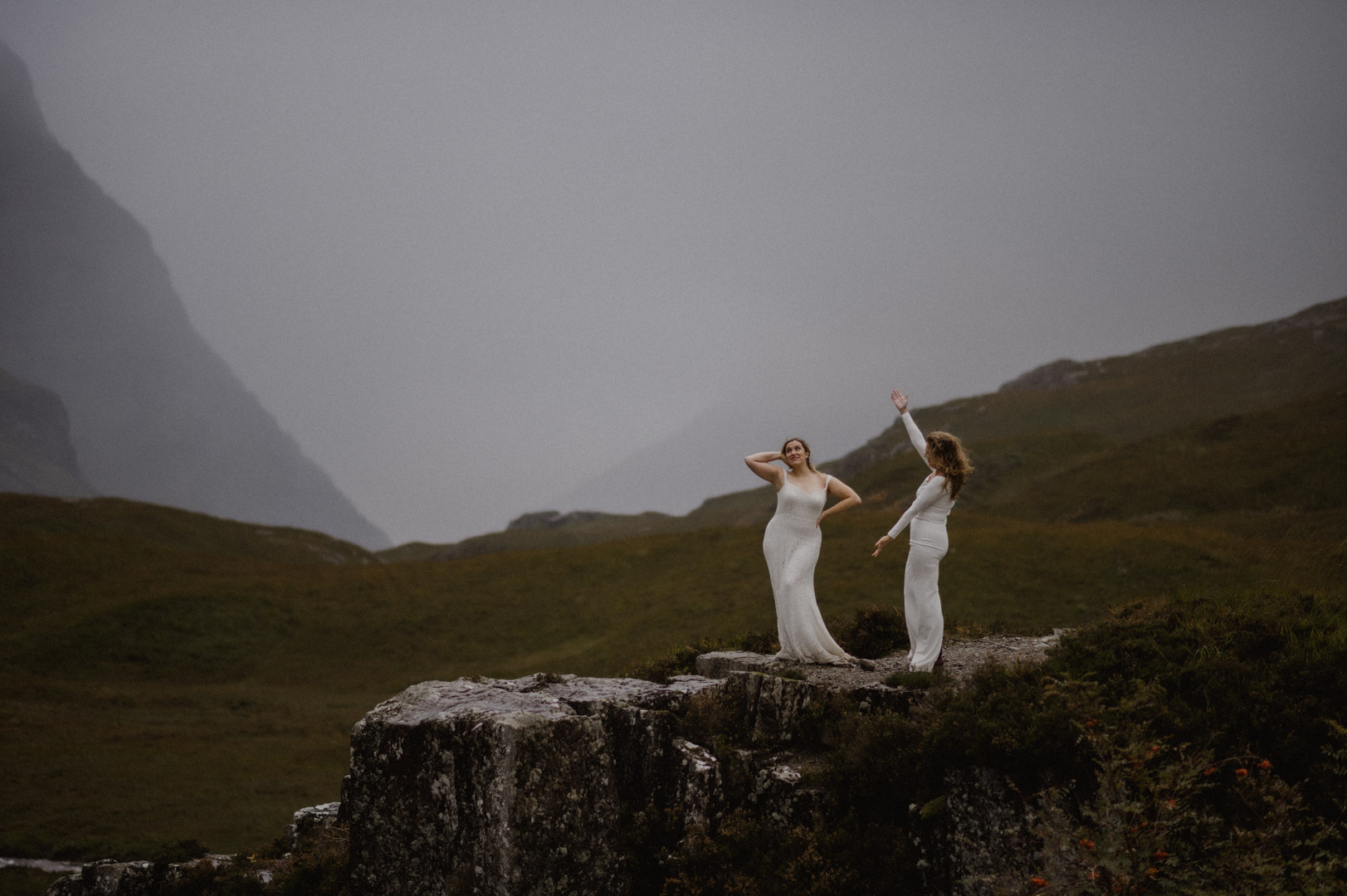 Same-sex couple celebrating getting married in Scotland
