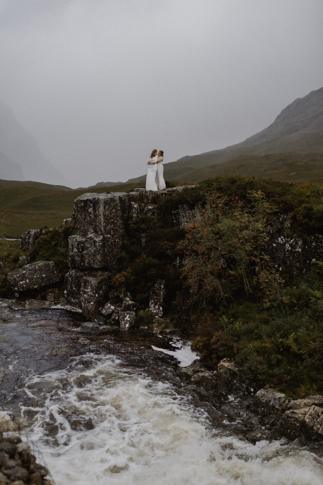 Same-sex couple celebrating getting married in Scotland
