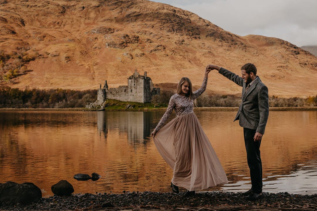 Dancing at Kilchurn Castle, Loch Awe elopement